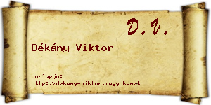 Dékány Viktor névjegykártya